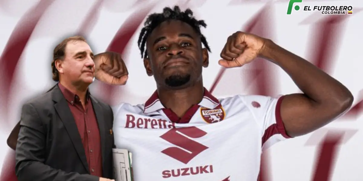 Néstor Lorenzo y Duván Zapata Foto: Torino FC y AFP