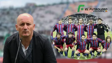 Pablo Repetto y jugadores de Barcelona. Foto: redes de Pablo Repetto y web del Barcelona FC.