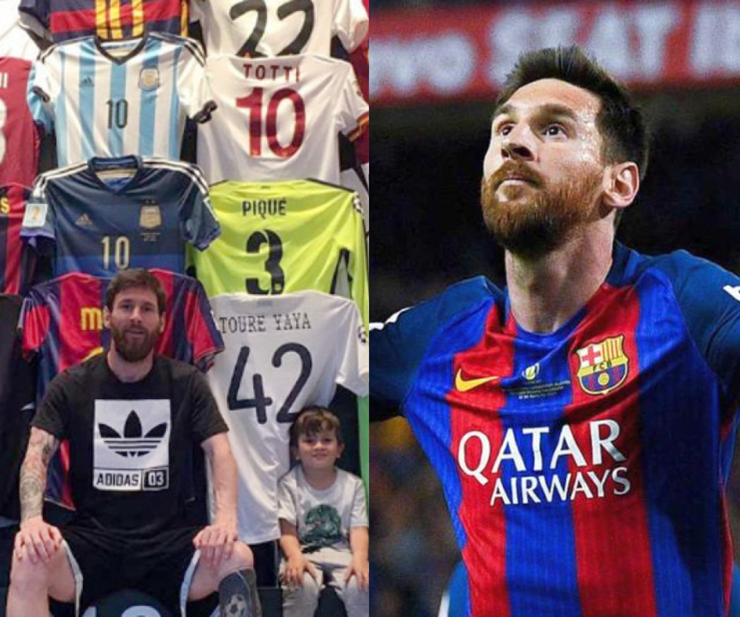 Lionel Messi tiene la camiseta de un colombiano en su museo