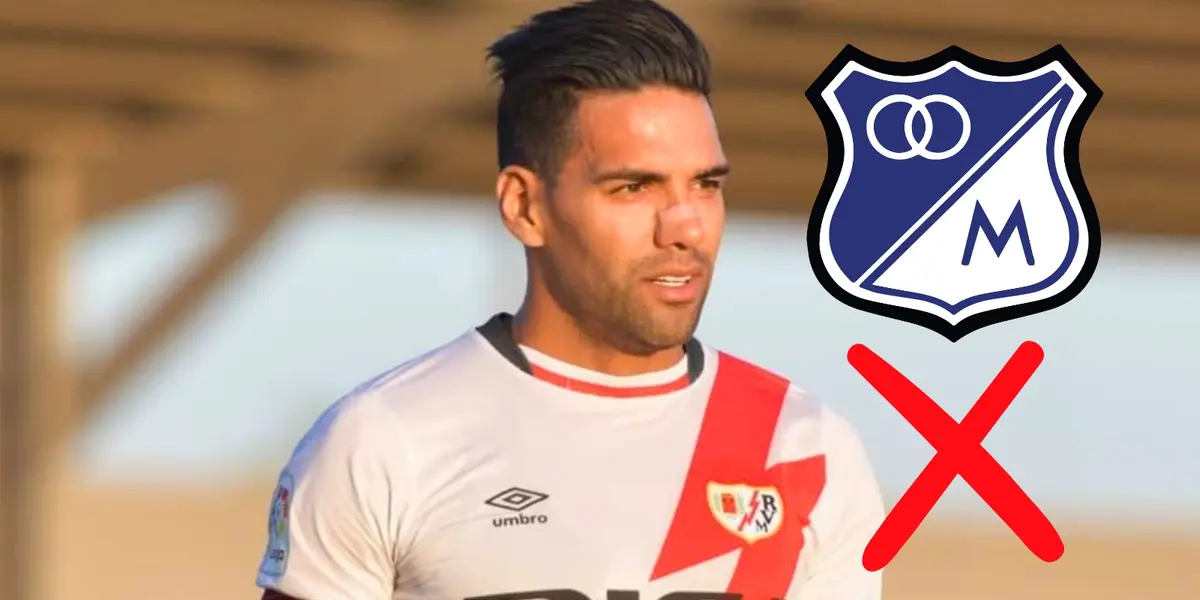 Radamel Falcao con la camiseta del Rayo Vallecano